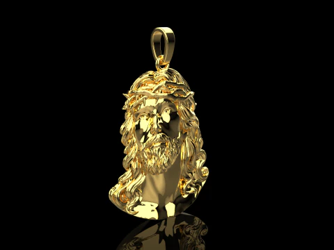 Jesus head pendant model 738 3D Print Model
