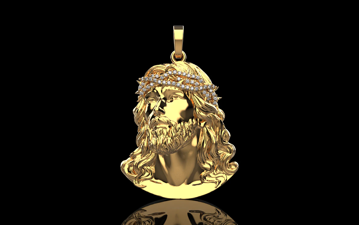 Jesus head pendant model 739 3D Print Model .c4d .max .obj .3ds .fbx .stl .blend 