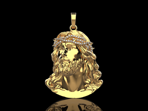 Liontin kepala yesus model 739 Model Cetak 3D