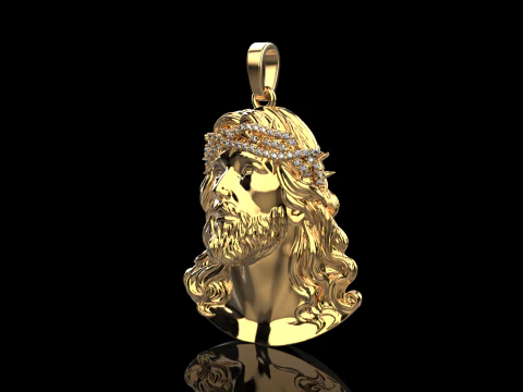 Jesus head pendant model 739 3D Print Model