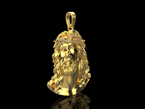 Jesus head pendant model 739 3D Print Model