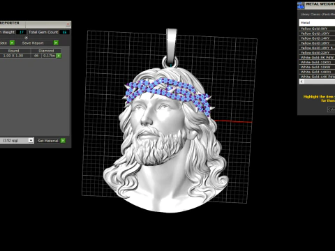 Jesus head pendant model 739 3D Print Model