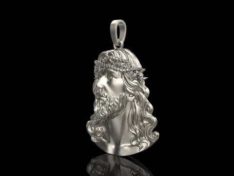 Jesus head pendant model 739 3D Print Model