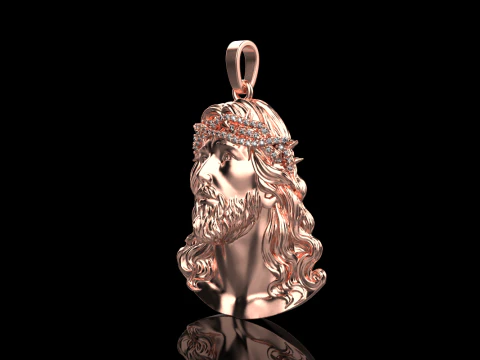 Jesus head pendant model 739 3D Print Model