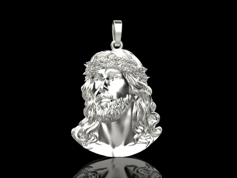 Jesus head pendant model 739 3D Print Model