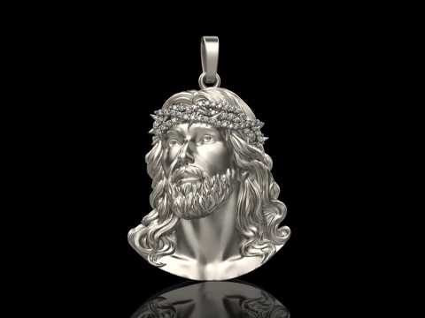 Jesus head pendant model 739 3D Print Model