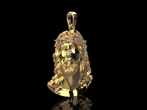 Jesus head pendant model 739 3D Print Model