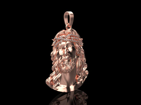 Jesus head pendant model 739 3D Print Model