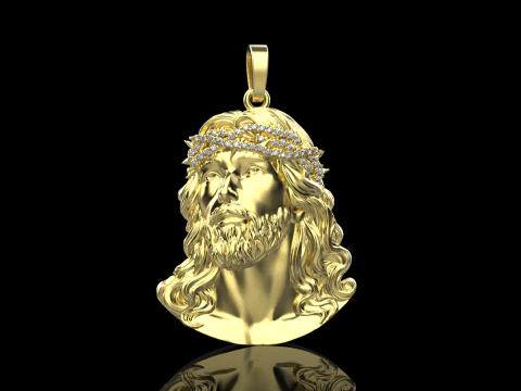 Jesus head pendant model 739 3D Print Model