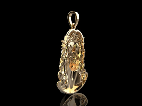 Jesus head pendant model 739 3D Print Model