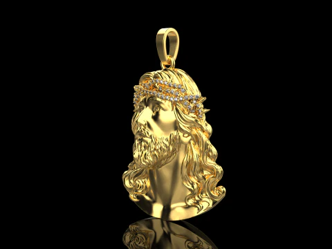 Jesus head pendant model 739 3D Print Model
