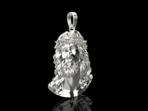 Jesus head pendant model 739 3D Print Model
