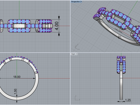 Каблучка модель 740 3D Принт Модель