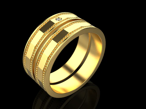 Wedding ring model 741 3D Print Model