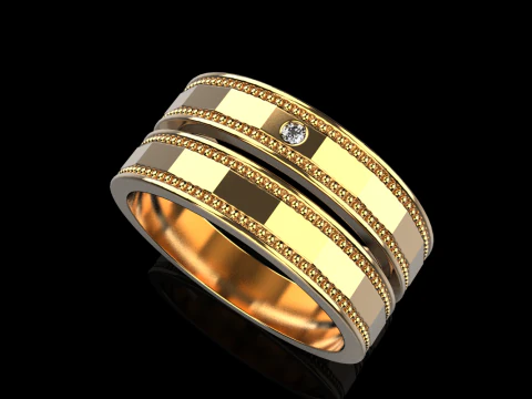 Wedding ring model 741 3D Print Model