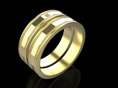 Wedding ring model 741 3D Print Model