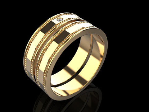 Wedding ring model 741 3D Print Model