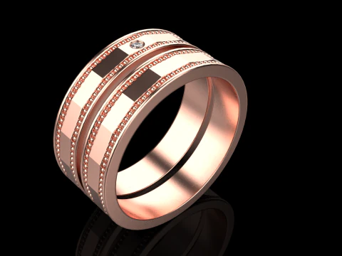 Wedding ring model 741 3D Print Model