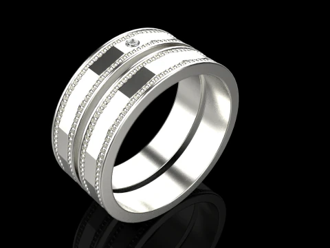 Wedding ring model 741 3D Print Model