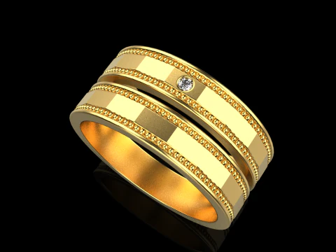Wedding ring model 741 3D Print Model