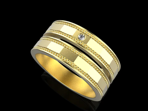Wedding ring model 741 3D Print Model
