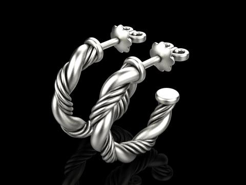 Anting bengkok model 744 Model Cetak 3D