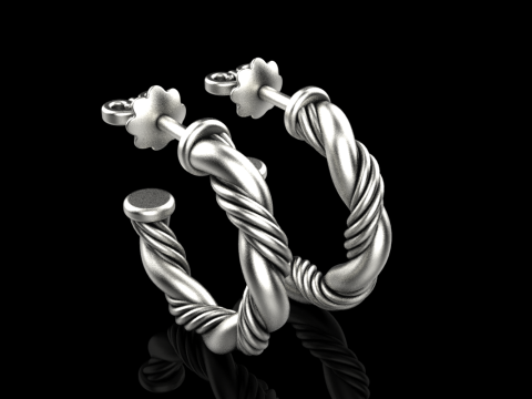 Сережка кручена модель 744 3D Принт Модель