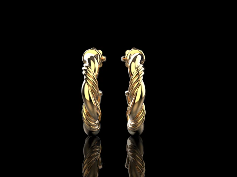 Twested earring model 744 3D Print Model
