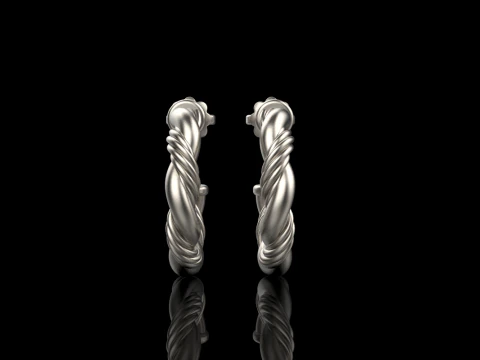 Twested earring model 744 3D Print Model