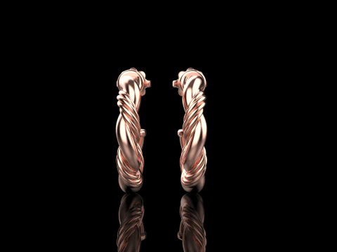 Twested earring model 744 3D Print Model