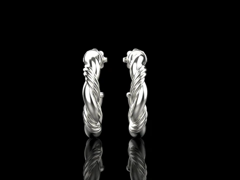 Twested earring model 744 3D Print Model