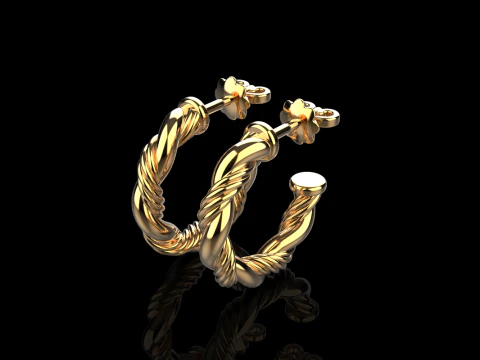 Twested earring model 744 3D Print Model