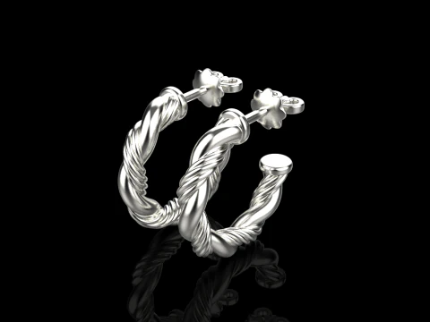 Twested earring model 744 3D Print Model