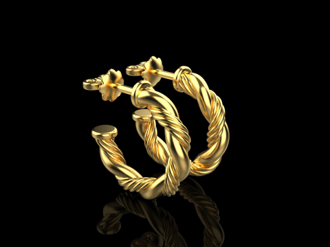 Сережка кручена модель 744 3D Принт Модель