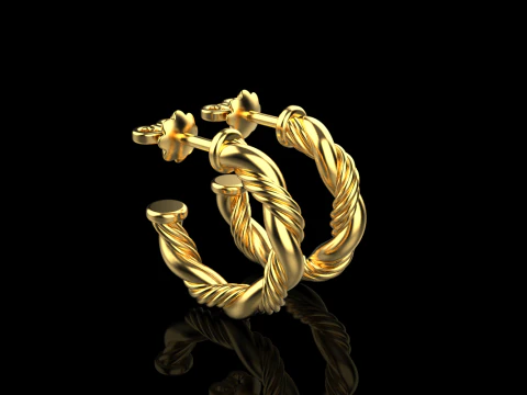 Twested earring model 744 3D Print Model