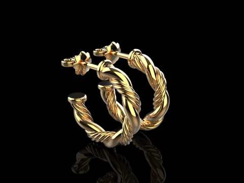 Сережка кручена модель 744 3D Принт Модель