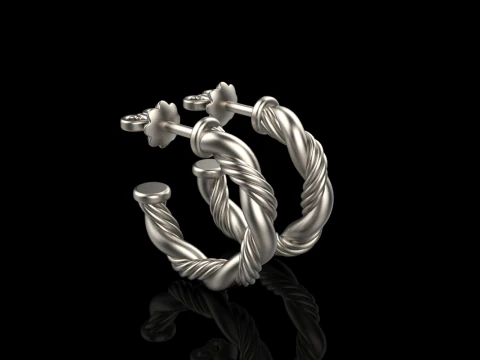 Twested earring model 744 3D Print Model