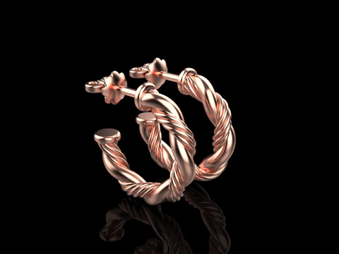 Twested earring model 744 3D Print Model