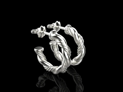 Twested earring model 744 3D Print Model
