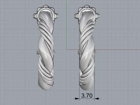 Сережка кручена модель 744 3D Принт Модель