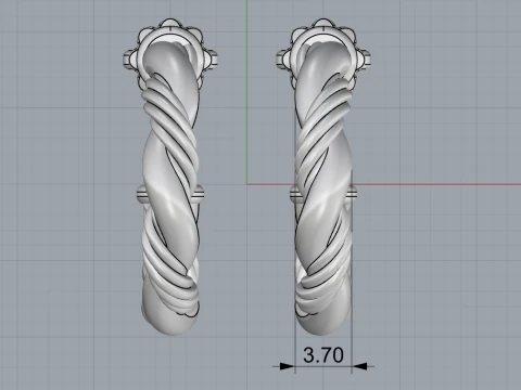 Twested earring model 744 3D Print Model
