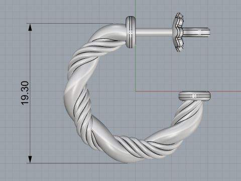 Сережка кручена модель 744 3D Принт Модель