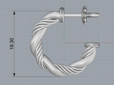 Twested earring model 744 3D Print Model