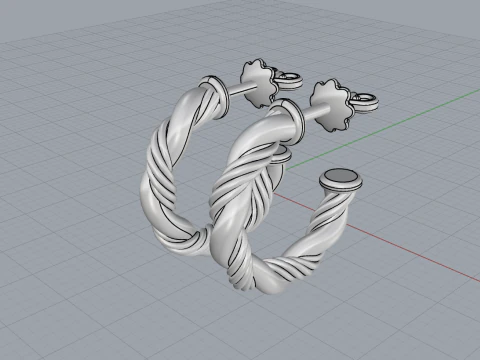Twested earring model 744 3D Print Model
