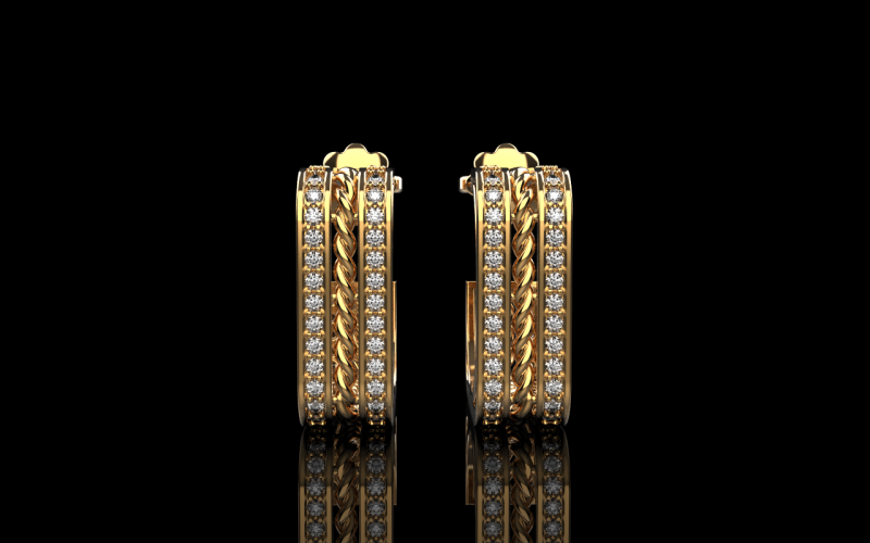 Ohrring Modell 745 3D Druckmodell .c4d .max .obj .3ds .fbx .stl .blend