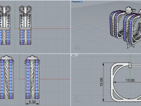 Earring model 745 3D Print Model