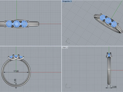 Engagement ring model 746 3D Print Model