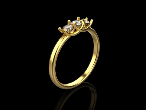 Engagement ring model 746 3D Print Model