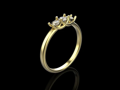 Engagement ring model 746 3D Print Model