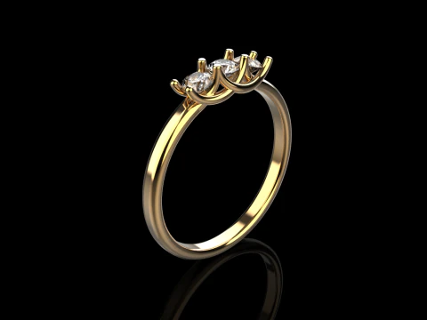 Engagement ring model 746 3D Print Model